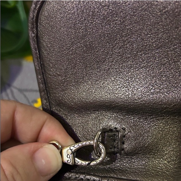 Brighton Grey Leather Wallet with Embossed Design EUC - Picture 8 of 9